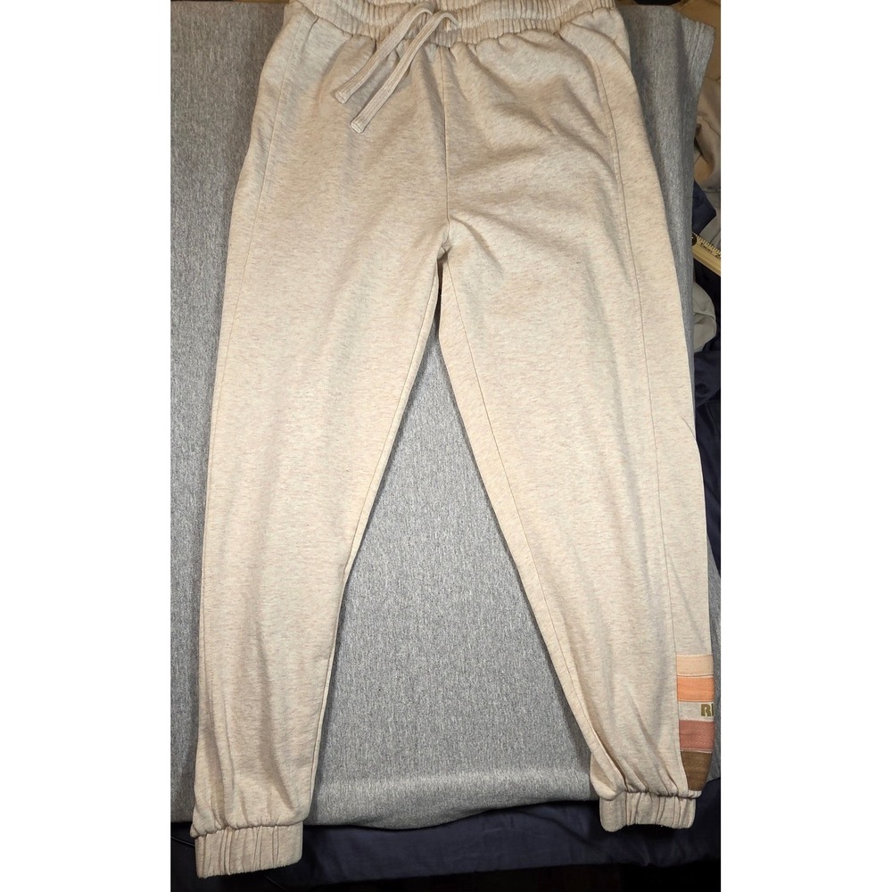 Rip Curl Womens Oatmeal Heather Graphic Stripe Jogger Sweatpants 03UWPA Small
